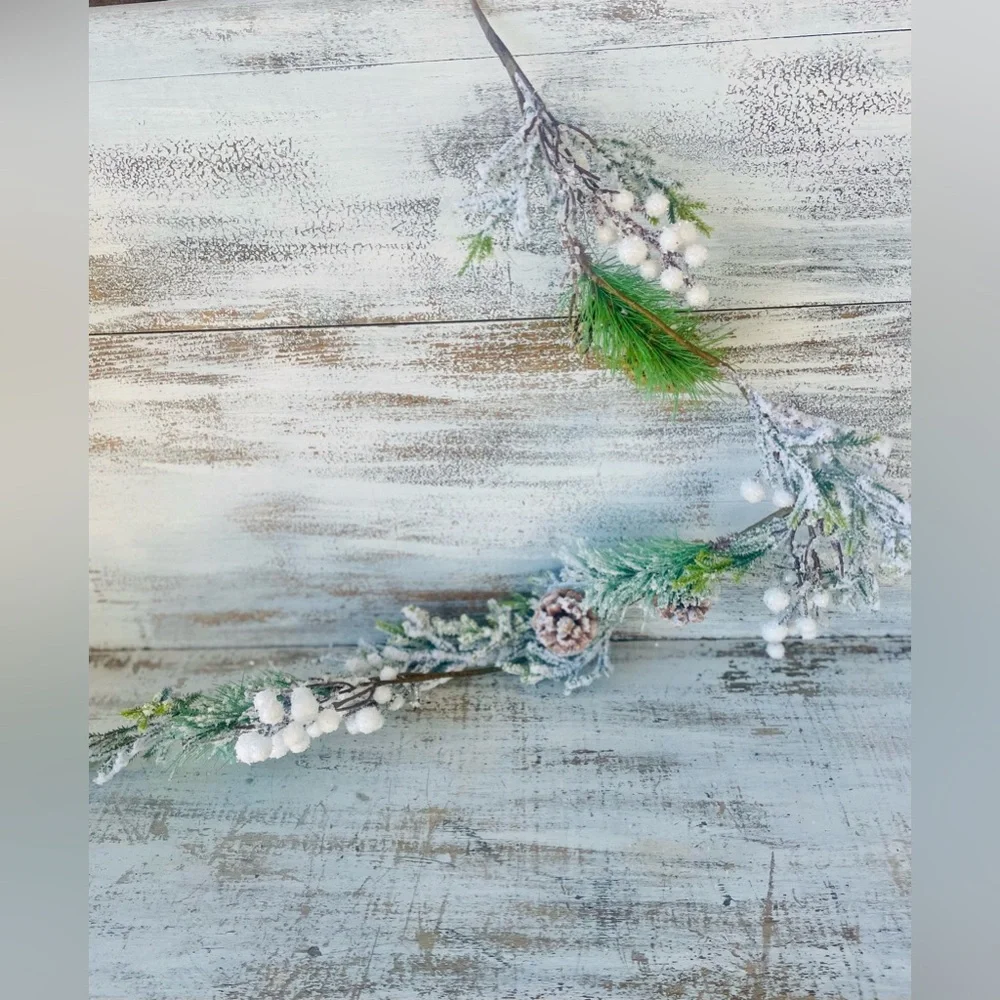*Flocked Berry Pine Garland
